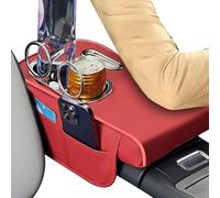 Auto Armlehne Pad - Automotive Armlehne mit Getränkehalter & Taschentuchbox | Seitentasche Dicke Erhöhung Matte für Fahrerkomfort in SUV, Anhänger, LKW, Fahrzeuginnenraum & lange Reise