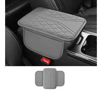 Auto Armlehnen Auflage für Opel Corsa Astra Insignia Crossland Mokka Grandland Combo Life Cargo Vivaro Movano, Memory Schaumstoff Schutzauflage mit Organizer Taschen Armlehnenschoner,C Grey