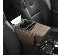 Auto-Armlehnen-Kasten-Erhöhung mit Memory-Schaum und integriertem Taschentuchhalter für verbesserten Ellenbogen-Komfort auf langen Reisen (braun)
