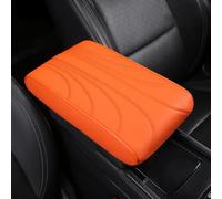 Auto Armlehnen Polster Für VW T-ROC T ROC 2018-2024, Armlehne Box Matte Mittelkonsole Polsterung Bequem Weich Kratzschutz Armlehnenbezüge Zubehör,E/Orange-31 * 16 * 5cm