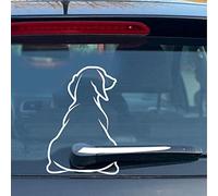Auto Aufkleber Lustige Heckscheibe Reflektierende Hund Abziehbilder für Heckscheibenwischer Wasserdicht Cartoon Bewegende Schwanz Aufkleber 21x33cm