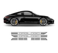 Auto Aufkleber Vinyl Konturierte Seitenstreifen Kompatibel mit Porsche Carrera (Matt Metallic Anthrazit)