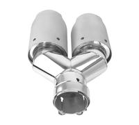 Auto Auspuff Endrohr 1PCS Universal Doppel Auto Auspuff Endrohre 304 Edelstahl Doppelrohr Auspuffblende(L 57MM IN 101MM OUT)