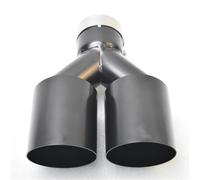Auto Auspuff Endrohr Edelstahl SCHWARZ Schalldämpfer Doppelrohr Auspuff Endrohr Automotive Rear Throat Parts Auspuffblende(IN60-OUT89mm)