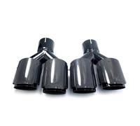 Auto Auspuffblende 1 Stücke Auto Modifikation Universal Dual Glossy Black Auspuffrohr Schalldämpfer Rohr Carbon Fiber Auspuffspitze Endrohrverkleidung(ID 51-OD 76)