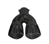 Auto Auspuffblende Herzförmiges Auto-Auspuffendrohr Universelles Edelstahl-Schalldämpfer-Endrohr Doppelrohr-Rohr-Einlass 60 Mm Endrohrspitze(Black straight)