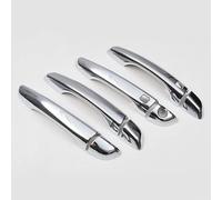 Auto Außentürgriff Verkleidung Für Hyundai Tucson IX35 2015-2019 Carbon-Faser-Chrom-Auto-Türgriff-Schüssel-Abdeckungs-Aufkleber-Styling-Zubehör(Bsilver 2 buttons)