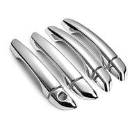 Auto Außentürgriff Verkleidung Für Hyundai Tucson IX35 2015-2019 Carbon-Faser-Chrom-Auto-Türgriff-Schüssel-Abdeckungs-Aufkleber-Styling-Zubehör(A silver 0 button)