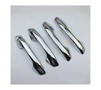 Auto Außentürgriff Verkleidung Für Kia Rio 4 X-Linie 2017-2020 ABS Chrom-Carbon-Faser-Türgriffabdeckung Zierleisten Autodekoration Styling-Zubehör(: chrome handle)