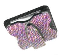 Auto Brillenetui Sonnenblende Halter 360° Drehbar(Colored Diamond)