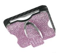 Auto Brillenetui Sonnenblende Halter 360° Drehbar(Pink Diamond)
