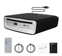 Auto CD Player mit USB-Anschluss - Timzeit Extern Universal CD Player für Auto PKW LKW mit AUX-kabel und Fernbedienung, Externes CD Laufwerk für Laptop, PC, Fernseher, kompatibel mit Android Autoradio