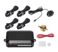 Auto Einparkhilfe 4 Hinten Sensoren, Universal PDC Einparkhilfe, Auto Parksensoren Rückwärtsparkhilfe Einparksystem Nachrüsten H inten Parkhilfe Rückfahrwarner Audio Buzzer Alarm für 12V Auto, Schwarz