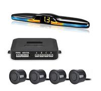 Auto Einparkhilfen Parksensorsysteme Hintergrundbeleuchtung Parktronic Monitor Display Kit Backup Detector Assistant 4 Sonden Auto Rückfahrsensoren Radarsensor-Kits(Black)