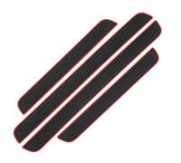 Auto Einstiegsleisten Schutzfolie für Opel Mokka B 2020-2024, Gummi Türschweller Schutz Leisten Anti Scratch Trittschutzstreifen Aufkleber Zubehör,B/Black Red