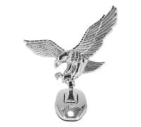 Auto Emblem, Adler Statue Kotflügel Ornament Kühlerfiguren für Autos Eagle Kopf Motorhaube, 3D Logo Auto Abzeichen für Motorrad Geländefahrzeug Silber
