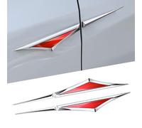 Auto Emblem für Skoda Yeti ab BJ 2009 und Faceliftmodelle Auto Seitenflügel Heckklappe Logo Abzeichen 3D Aufkleber Karosserie Kofferraum Dekoration für Auto Fenster Tür,Red