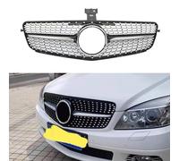 Auto Front Racing Kühlergrill für Mercedes Benz C-Klasse W204 C200 C250 C300 C350 2007-2014 Diamant Grill Obere Stoßstange Mesh Gitter,Black
