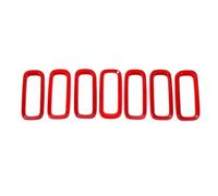 Auto Frontgrill Für Jeep Für Renegade 2015 2016 2017 2018 Auto-Styling ABS Auto Außeneinsatz Verkleidung Kühlergrillabdeckung Dekoration Aufkleber Kühlergrill(Rot)