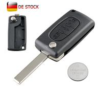 Auto Funk Schlüssel Gehäuse für Peugeot 207 307 308 407 3008 Partner + Batterie