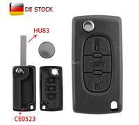 Auto Funk Schlüssel Gehäuse für Peugeot 207 307 308 407 3008 Partner + Batterie