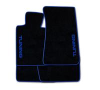 Auto Fußmatten Schwarz Nadelfilz Tuning + Rand blau passend für Hyundai Tucson 3 TL 2015-2020 4er Set Made in Germany