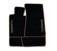 Auto Fußmatten Schwarz Nadelfilz Tuning + Rand pink passend für VW Golf VI 6 2008-2013 Halter rund - 4-teiliges Set | Made in Germany