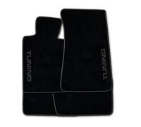 Auto Fußmatten Schwarz Velours Tuning + Rand dunkelgrau passend für VW Golf VI 6 Cabriolet Halter rund - 4-teiliges Set | Made in Germany