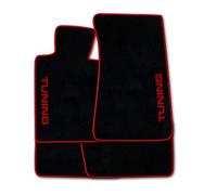 Auto Fußmatten Schwarz Velours Tuning + Rand rot passend für Kia Sorento 2 XM 2009-2012 4er Set Made in Germany