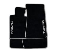 Auto Fußmatten Schwarz Velours Tuning + Rand Silbergrau passend für Hyundai Tucson 1 JM 2004-2010 4er Set Made in Germany