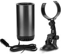 Auto Heizlüfter 12V mit Saugnapf, Schnelle Defrosterfunktion, Doppelmodus Heizlüfter mit Akku, Kompakt Drehbar für Kfz Heizung, Für Autoheizung 12V im Winter, geeignet für Windschutzscheibe