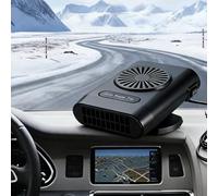 Auto Heizung, Heizlüfter mit Akku, Tragbarer 12V 200W Heizung und Defroster mit 2-in-1 Heizlüfter und Kühlfunktion, Heizung für Auto Zigarettenanzünder, 360° Drehbar Scheibenheizung für Camper LKW PKW