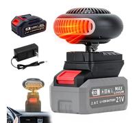 Auto Heizung mit Akku, Akku Heizlüfter, 360° Drehung Wiederaufladbare Autoheizung mit 1500mAh Akku, 2 Stufen (30-80°C), Heizlüfter mit Kippschutz, Überhitzungsschutz für Autos, Camping