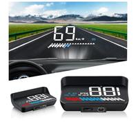Auto HUD Anzeige OBD2& HUD Anzeige GPS Dual System, Fahrzeug Geschwindigkeitsmesser Auto Tachometer Wasser Temperatur Messgerät Motor Geschwindigkeit Sicherheitsalarm Anwendbar auf alle Fahrzeuge