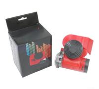 Auto Hupe 12V 24V Laut 300dB Wasserdicht für Auto Motorrad | LKW Zweiton für snail für horn Metall Kupfer Membran Einbau Schwarz Pink Silber Gelb Blau(XC-LB35 - Red 12V)