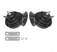 Auto Hupe 12V 24V Laut 300dB Wasserdicht für Auto Motorrad | LKW Zweiton für snail für horn Metall Kupfer Membran Einbau Schwarz Pink Silber Gelb Blau(A Pair Of Black 12V)