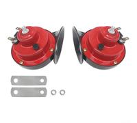 Auto Hupe 12V 24V Laut 300dB Wasserdicht für Auto Motorrad | LKW Zweiton für snail für horn Metall Kupfer Membran Einbau Schwarz Pink Silber Gelb Blau(A Pair Of Red 24V)