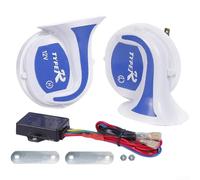 Auto Hupe 12V 24V Laut 300dB Wasserdicht für Auto Motorrad | LKW Zweiton für snail für horn Metall Kupfer Membran Einbau Schwarz Pink Silber Gelb Blau(XC-LB48)
