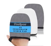 Auto Innenraum Scrub Pads Fingerhandschuh, Mikrofaser Waschschwamm Reinigungspad Set für die Innen Reinigung Pflege von Kunststoff, Polster, Leder, Cockpit & Armaturen - 13x13cm