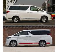Auto Karosserie Seitenstreifen Aufkleber für Toyota Alphard Vellfire TRD MVP Model 2011-2019,Seitenschweller Grafik Aufkleber Dekoration.,Red