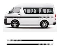 Auto Karosserie Seitenstreifen Aufkleber,für Toyota Hiace,Seitenschweller Grafik Aufkleber Türverkleidung Dekoration Zubehör,White