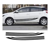 Auto Karosserie Seitenstreifen Aufkleber für Toyota Yaris,Seitenschweller Grafik Aufkleber Dekoration.,Black