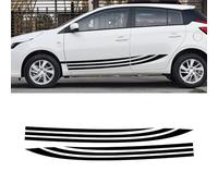 Auto Karosserie Seitenstreifen Aufkleber,für Toyota Yaris,Seitenschweller Grafik Aufkleber Türverkleidung Dekoration Zubehör,White