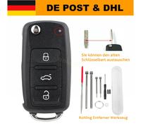 Auto Klapp Schlüssel Gehäuse 3 Tasten für VW Skoda Seat Golf T5 Touran Sharan
