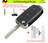Auto Klapp Schlüssel Gehäuse für VW Golf Bora Sharan T5 SKODA Fabia Octavia