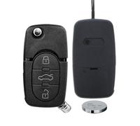 Auto Klapp Schlüssel Gehäuse Zündschlüssel 3 Tasten + 1x CR20 Batterie für AUDI