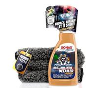 Auto Lackreiniger Set | SONAX XTREME Brilliant Shine Detailer 500ml + Poliertuch | Reiniger zur schnellen Lackpflege für frischen Glanz mit Wasserabperleffekt