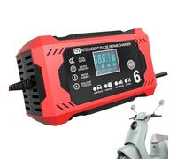 Auto-Ladegerät 12 V, Batteriehalter 12 V, automatisches Wartungsgerät Autoss Ladegerät 12 V 6 A, tragbarer Batterietransfer mit LCD-Display für Rasenmäher Autoss Motorrad