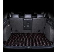 Auto Leder Kofferraummatte für Honda HRV 2021 2022 2023 2024, Auto Kofferraum Schutzmatte Auto Kofferraummatte Hund Kofferraumschutz Zubehör,Black-Red