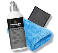 Auto Lederpflege Lederreiniger Set - THE FINISHER LeatherTexClean 500ml Lederreiniger & Textilreiniger - milder Reiniger für Ledersitz, Lederlenkrad & im Haushalt + Zubehör